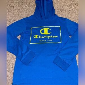 Champion Blue Long sleeve t-shirt youth size large boys hooded shirt